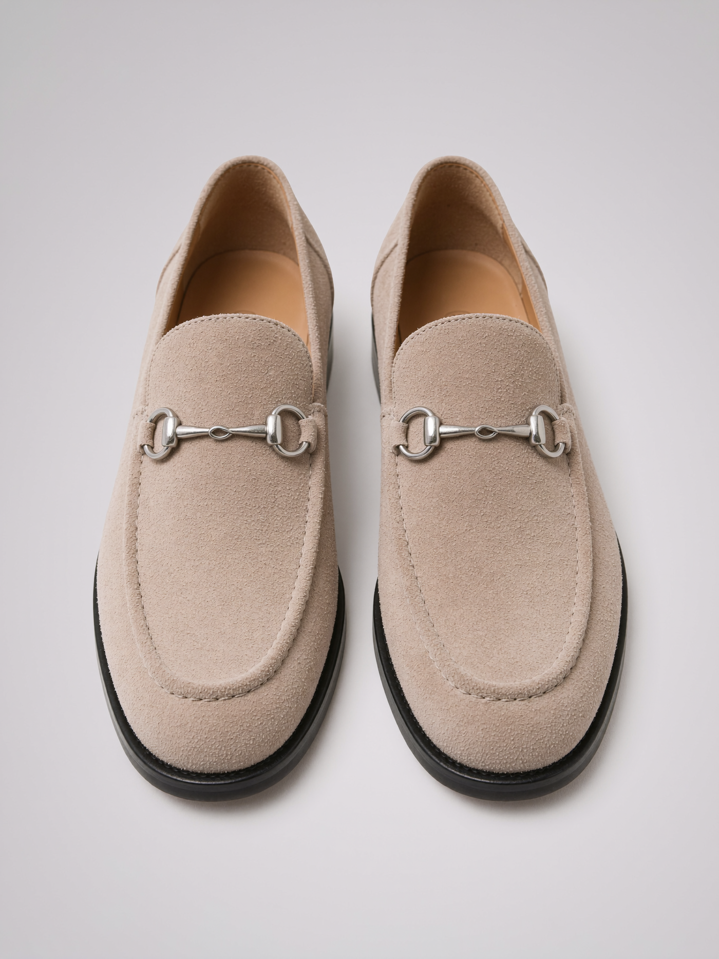 Sundrel Suede-Effect Horsebit Loafers - 01_loafers_beige_pair