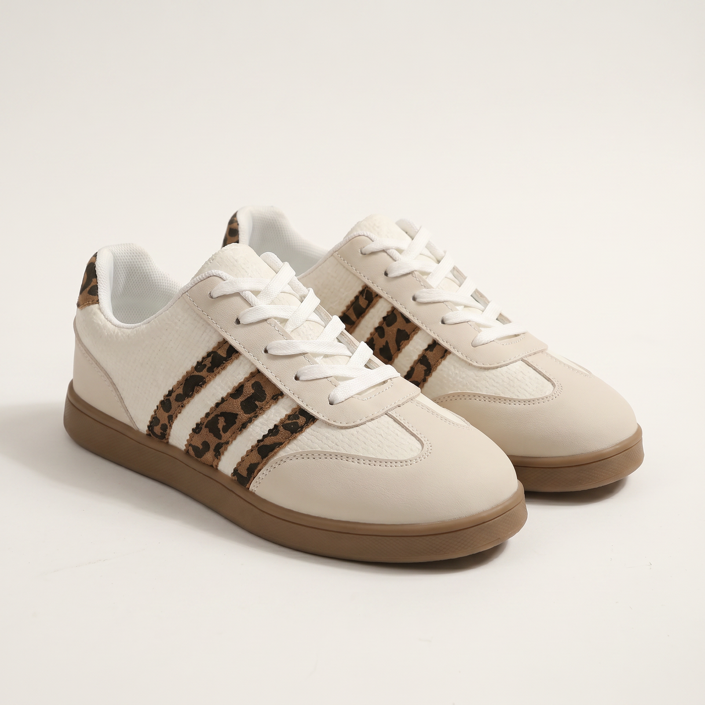 Women's Low Sneakers with Animal Print Details - Main packshot