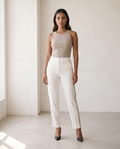 Abby | High Waist Side Stripe Tapered Leg Pants