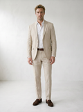 Sundrel master workflow Linen-Blend Wedding Suit Set - 01_suit_beige_model_front_master
