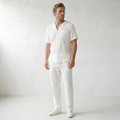 Sundrel Arnold Cotton-Linen Two-Piece Set - 02 model three quarter white