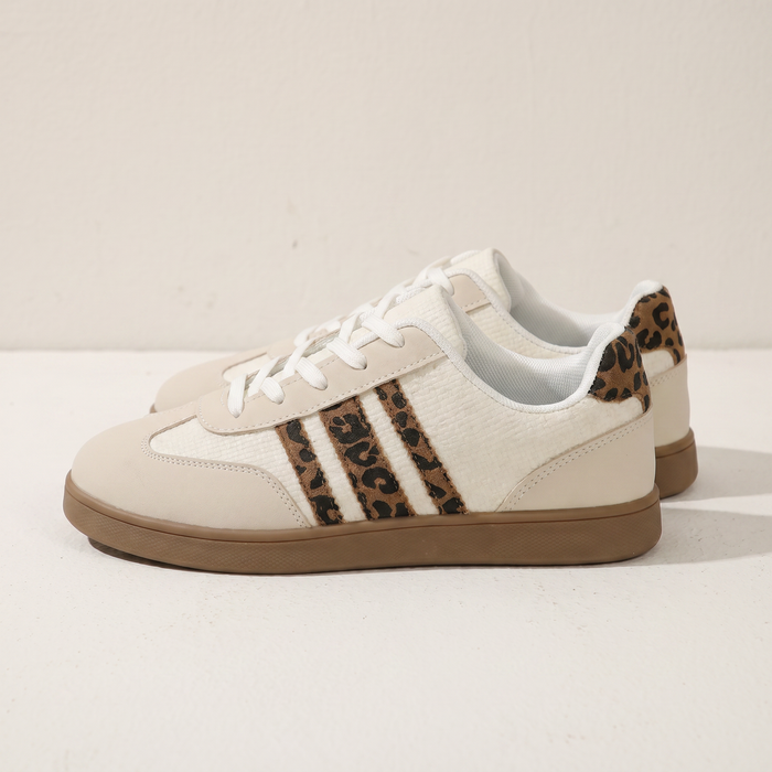 Women's Low Sneakers with Animal Print Details - Side view