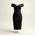 Women’s Dress Off-Shoulder Figure-Closing Design - Black