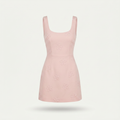 Women’s Dress Sleeveless Embroidered Flowers - Light Pink
