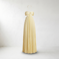 Pleated Halter Maxi Dress - Mannequin product view - Light Canary