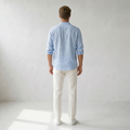Sundrel Jonas Casual Linen Summer Shirt - 04 model back light-blue