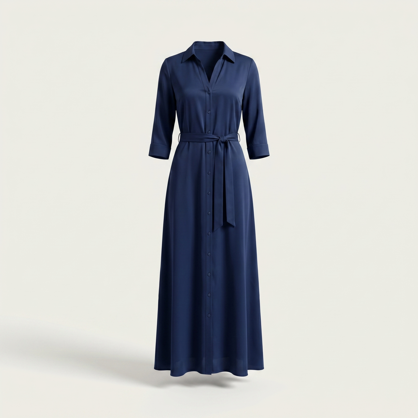 Women’s Maxi Dress Shirt Dress Button - Blue