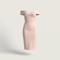 Women’s Dress Off-Shoulder Figure-Closing Design - Light Pink