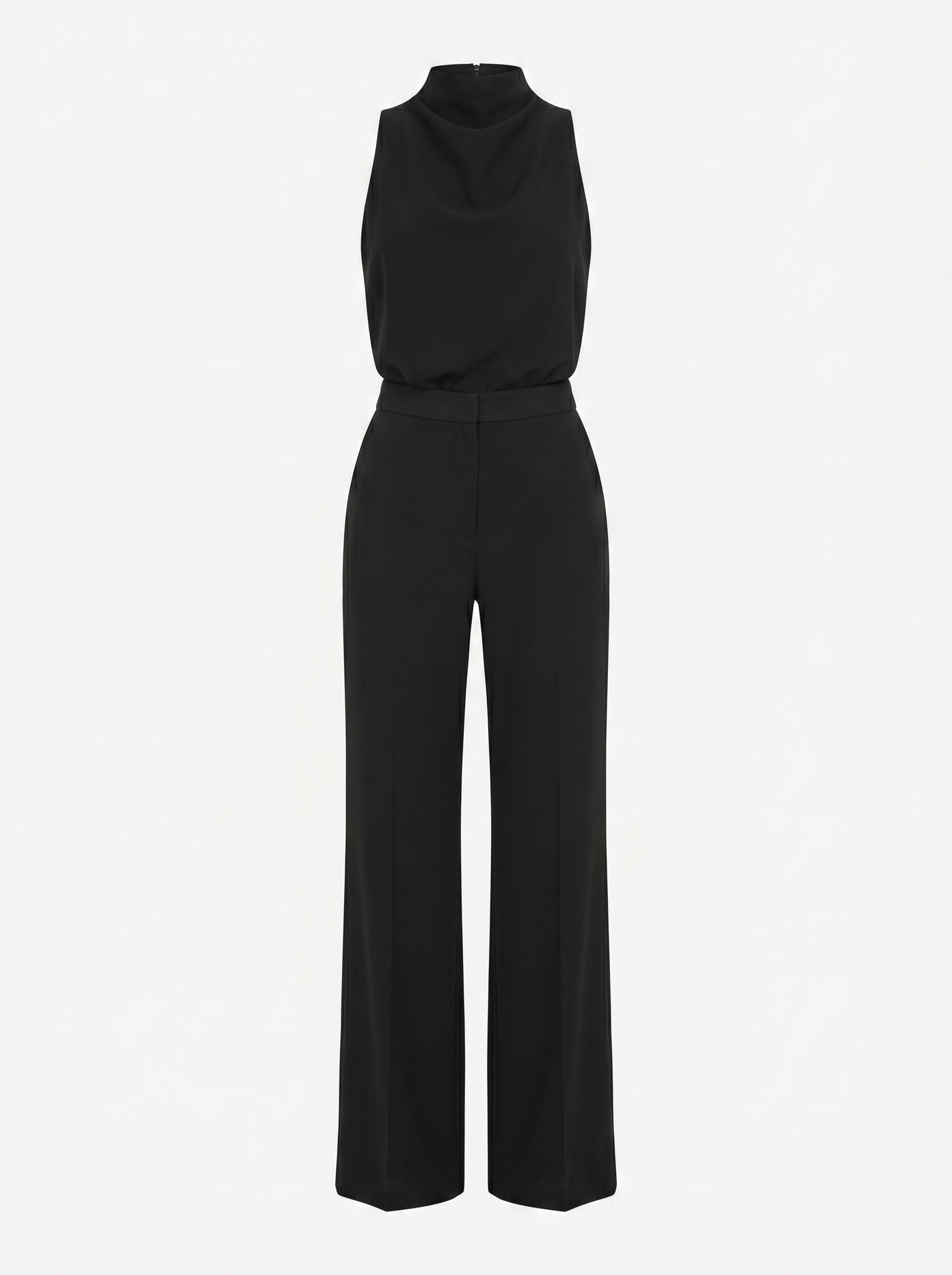 Saphirelle High Neck Wide-Leg Jumpsuit - Black mannequin