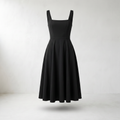 Women’s Dress Sleeveless A-line Flattering Silhouette - Black