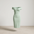 Women’s Dress Off-Shoulder Figure-Closing Design - Light Green