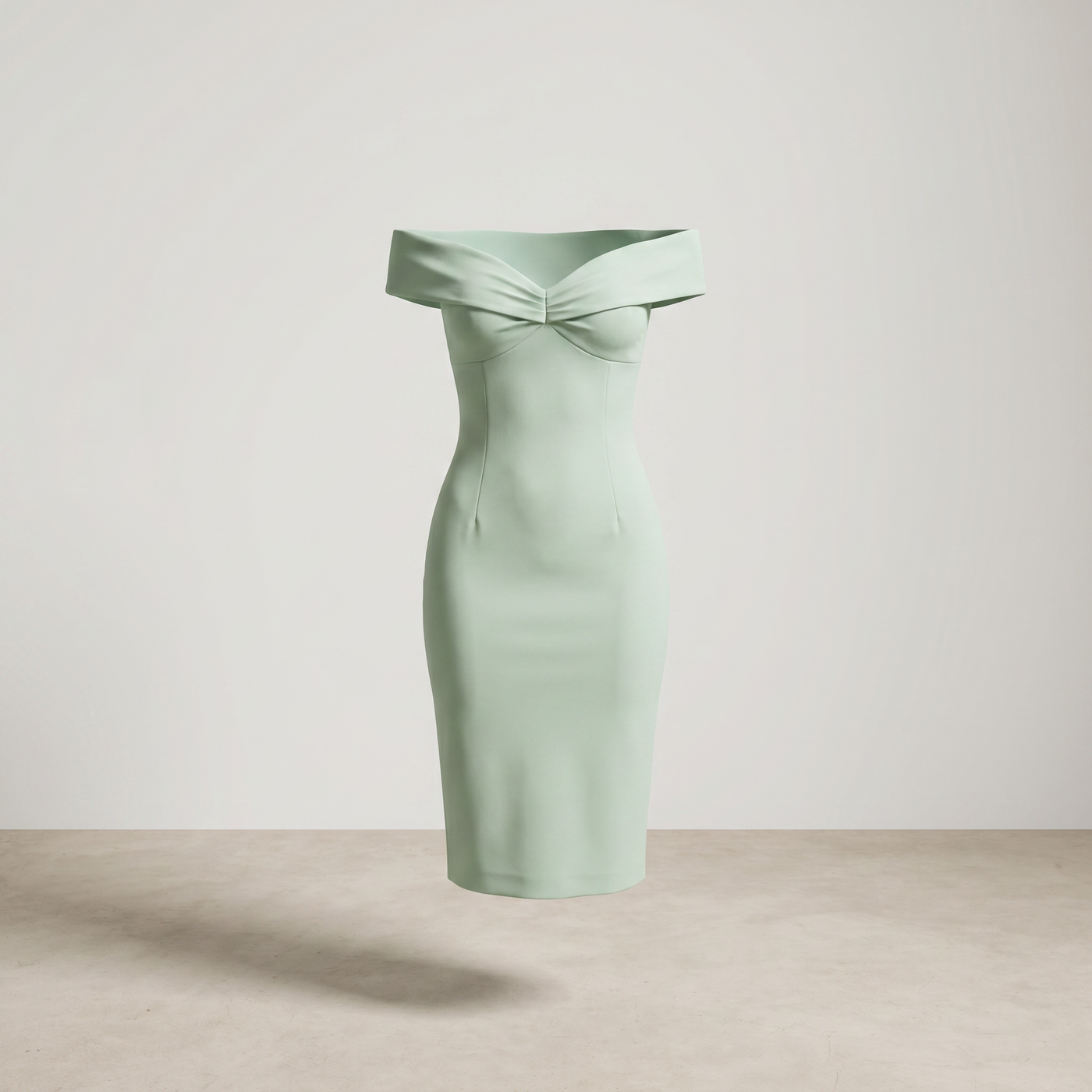 Women’s Dress Off-Shoulder Figure-Closing Design - Light Green