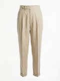 Vittorio Classic Fit Pleated Trousers - Beige mannequin