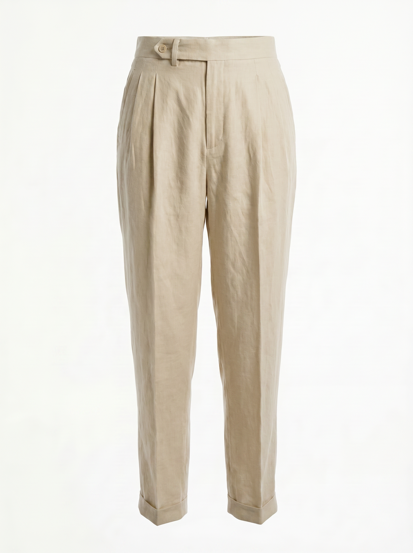 Vittorio Classic Fit Pleated Trousers - Beige mannequin