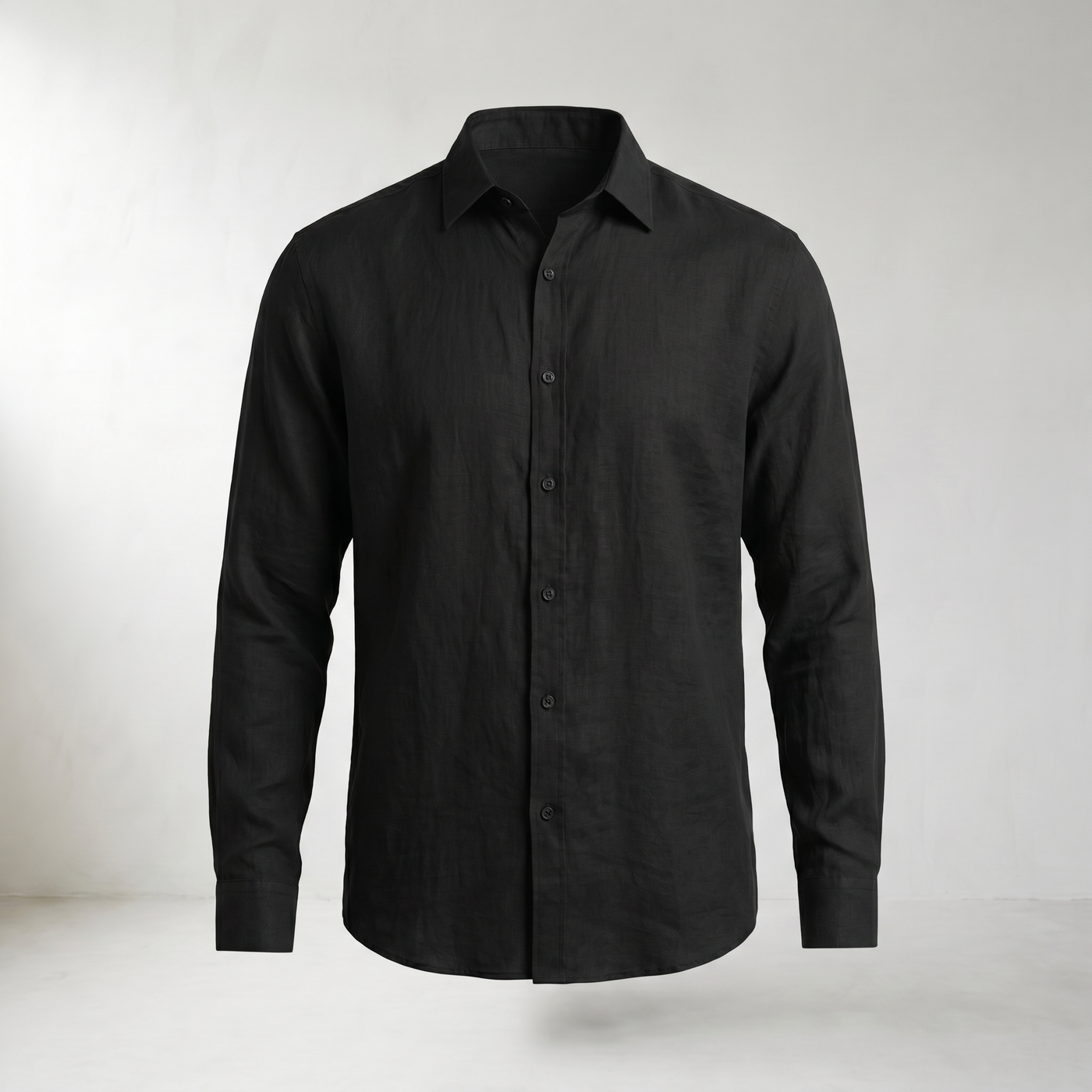 Sundrel Aden Linen Button-Down Shirt - Black