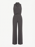 Saphirelle High Neck Wide-Leg Jumpsuit - Dark Gray mannequin