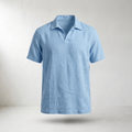 Sundrel Cedric Breathable Linen Polo Shirt - Light Blue