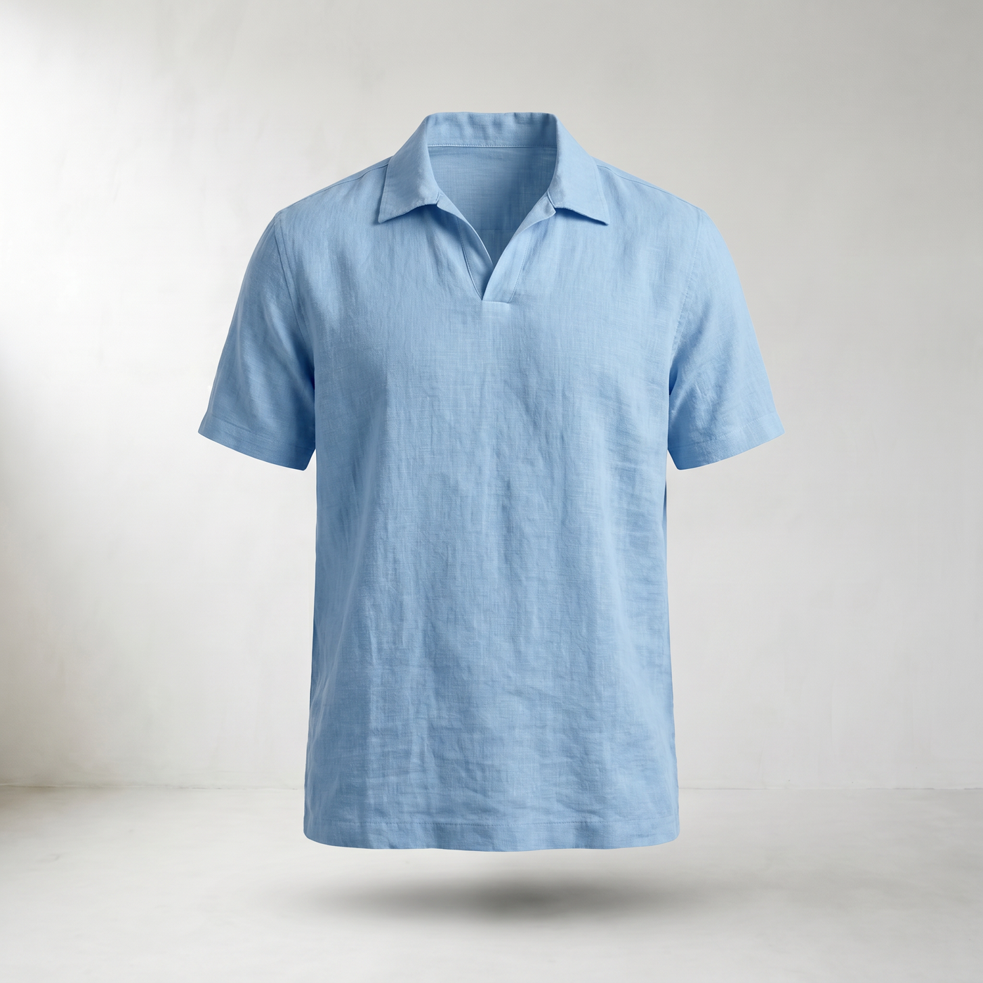Sundrel Cedric Breathable Linen Polo Shirt - Light Blue