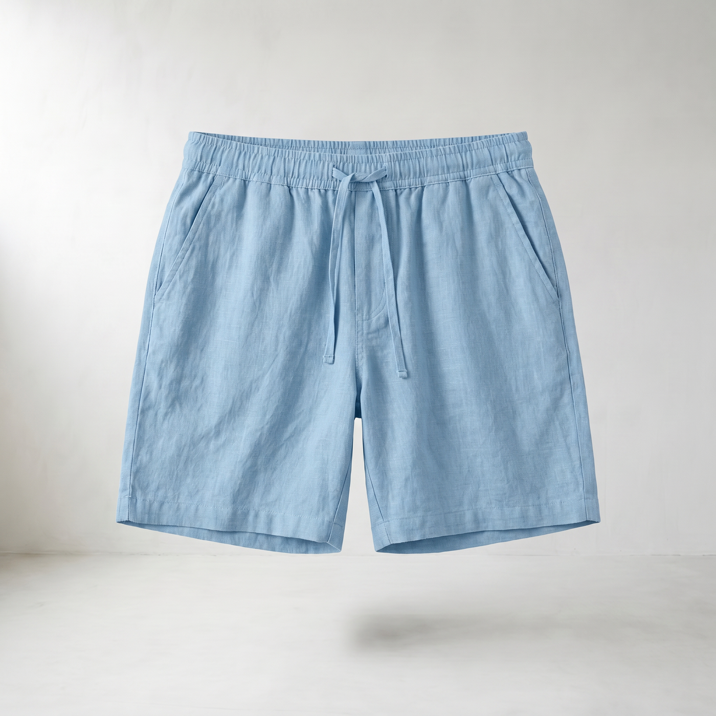 Sundrel Embry Linen Drawstring Shorts - Light Blue