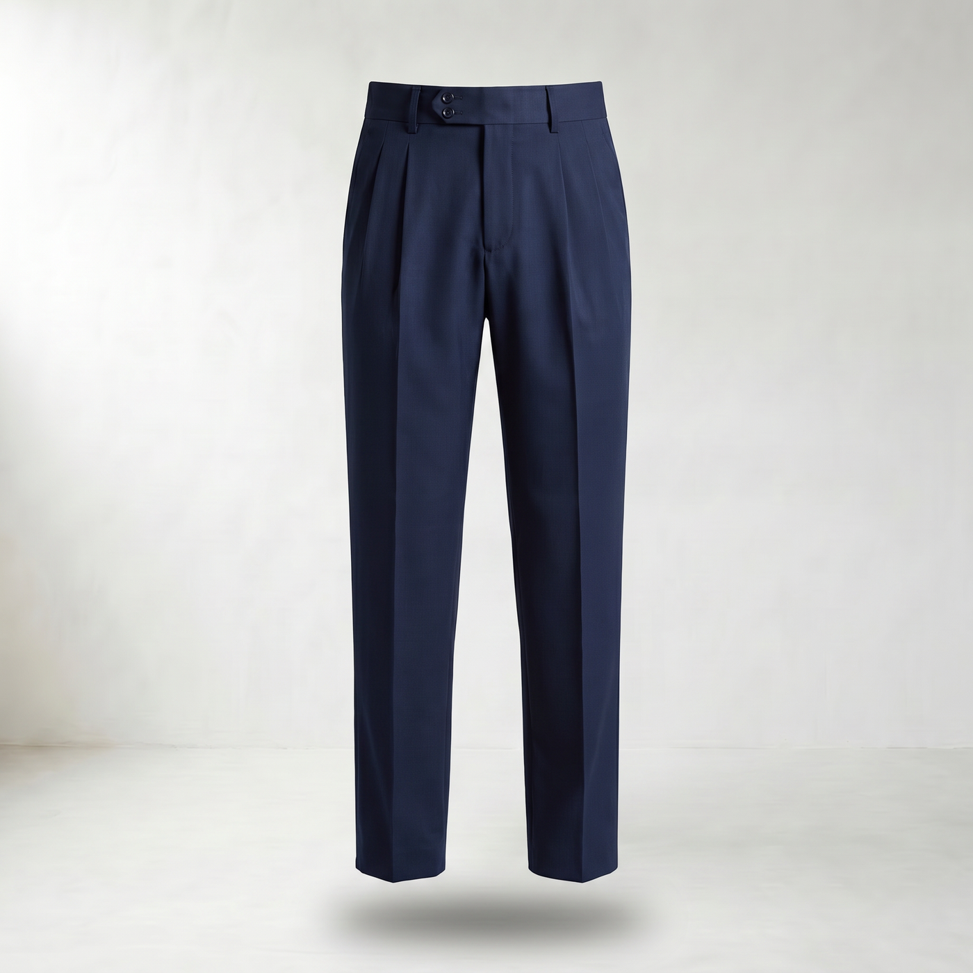 Men’s Tailored Fit Pleated Trousers - Mannequin product view - Navy