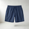 Sundrel Embry Linen Drawstring Shorts - Navy Blue