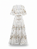 Jill Floral V-Neck Maxi Dress - White mannequin