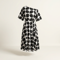 Women’s Midi Dress Off-Shoulder A-line - Black and White
