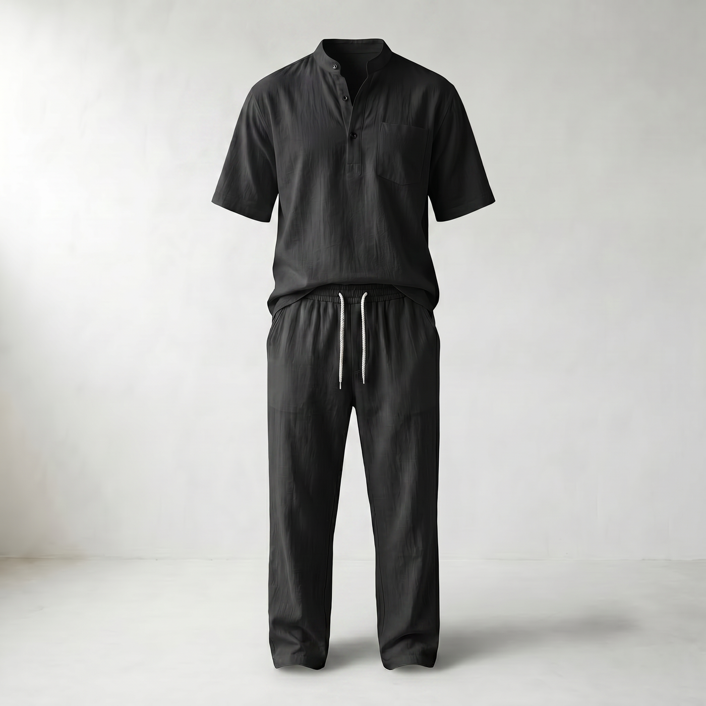 Sundrel Arnold Cotton-Linen Two-Piece Set - Black