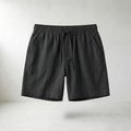 Sundrel Embry Linen Drawstring Shorts - Black