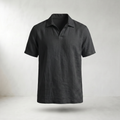 Sundrel Cedric Breathable Linen Polo Shirt - Black