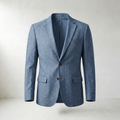 Sundrel Dino Single-Breasted Cotton-Linen Blazer - Blue