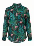 Terri Printed Button-Up Blouse - Green mannequin