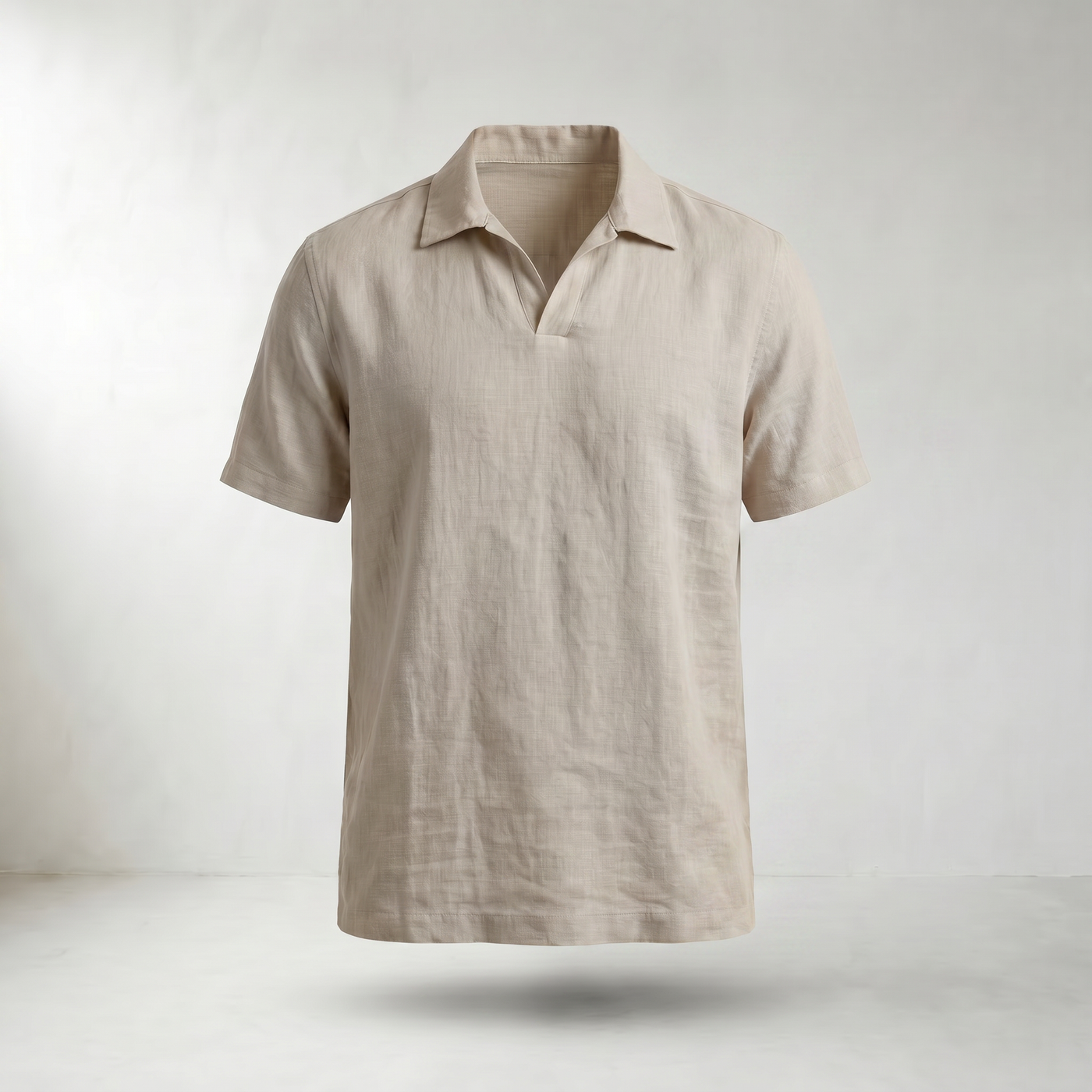 Sundrel Cedric Breathable Linen Polo Shirt - Beige