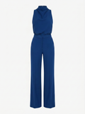 Saphirelle High Neck Wide-Leg Jumpsuit - Blue mannequin