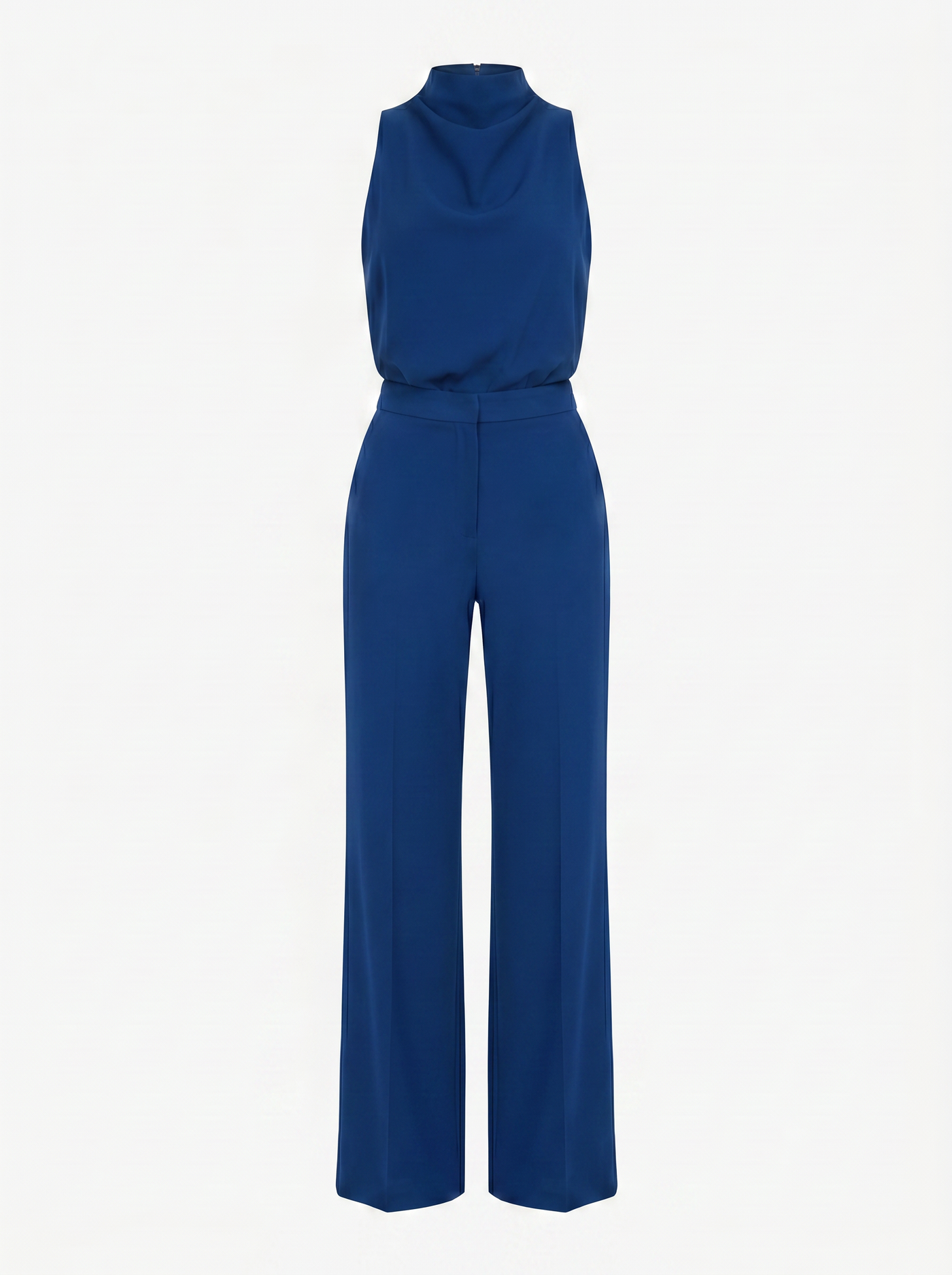 Saphirelle High Neck Wide-Leg Jumpsuit - Blue mannequin