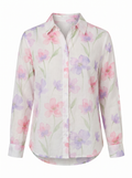 Terri Printed Button-Up Blouse - White mannequin