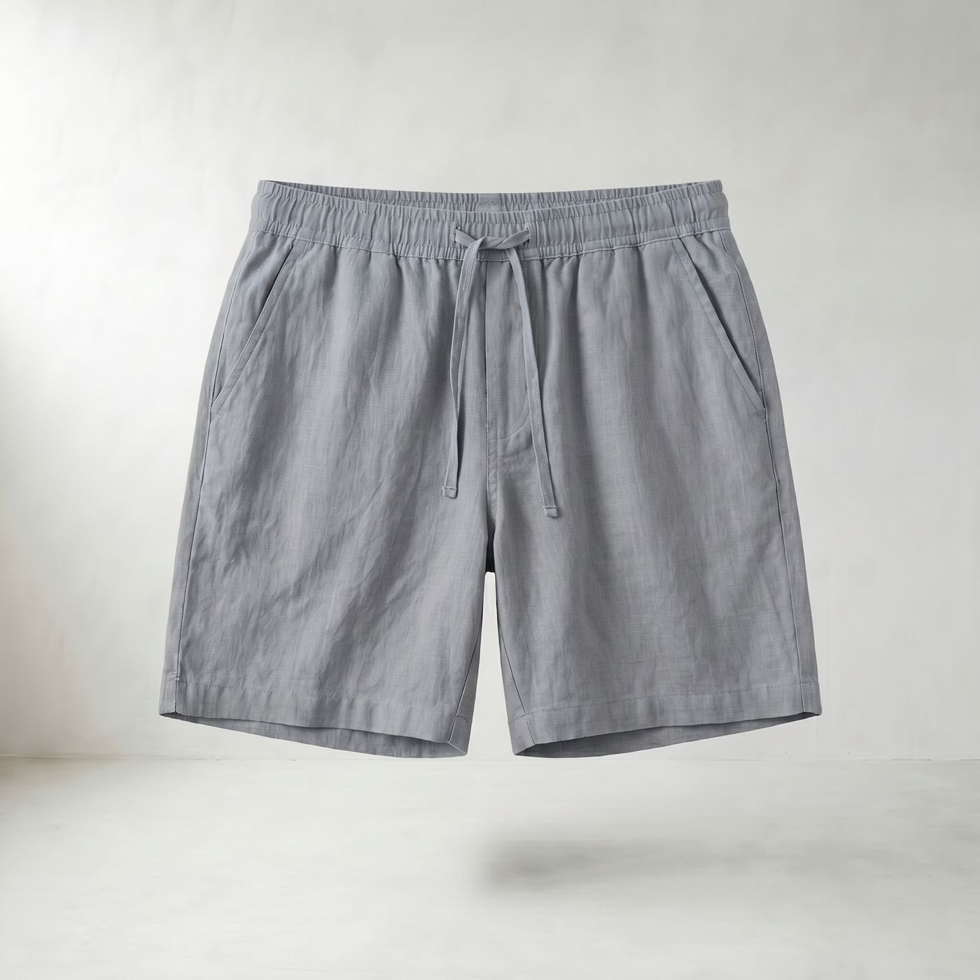 Sundrel Embry Linen Drawstring Shorts - Gray