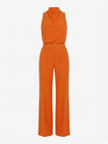 Saphirelle High Neck Wide-Leg Jumpsuit - Orange mannequin