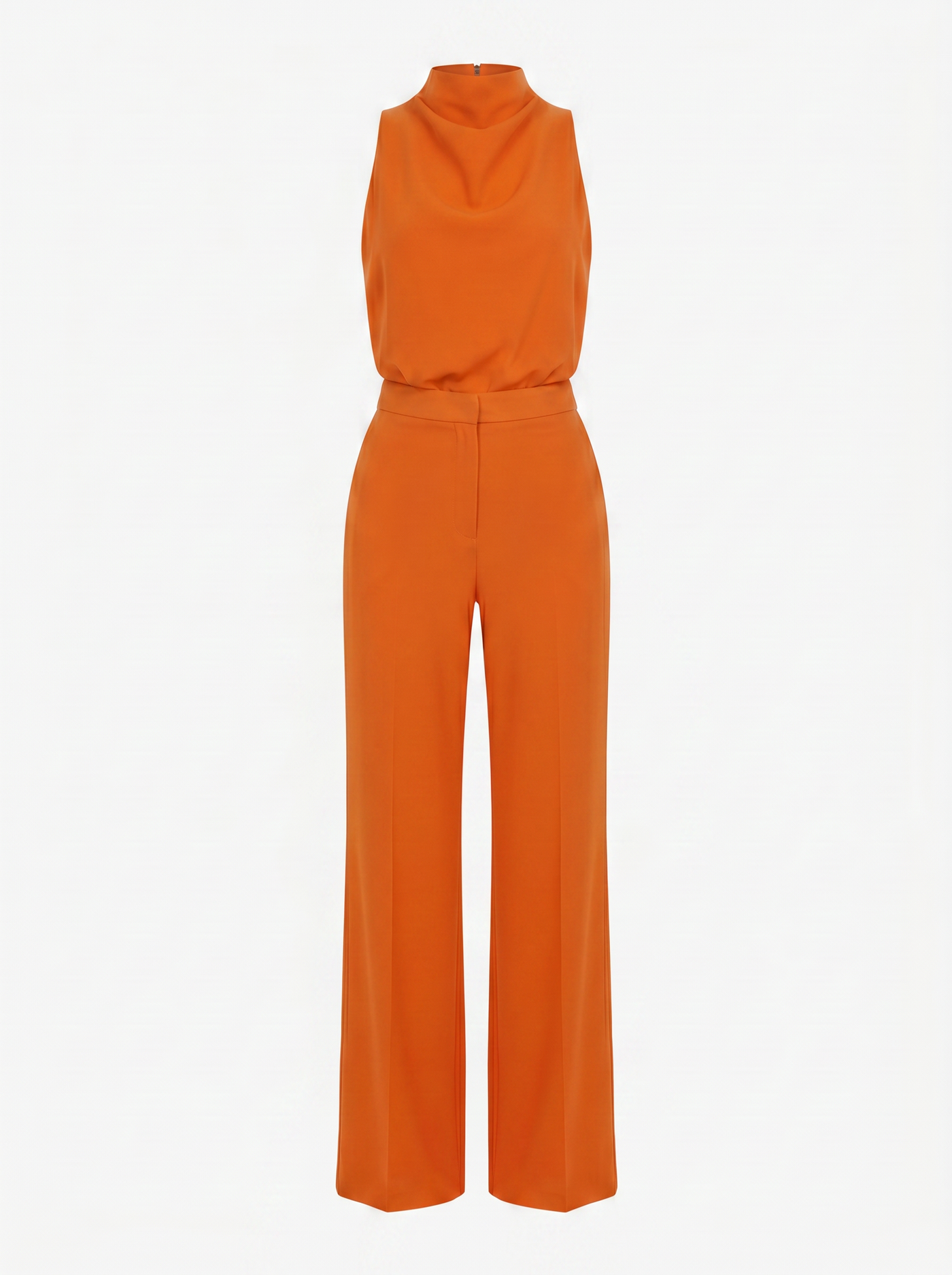 Saphirelle High Neck Wide-Leg Jumpsuit - Orange mannequin