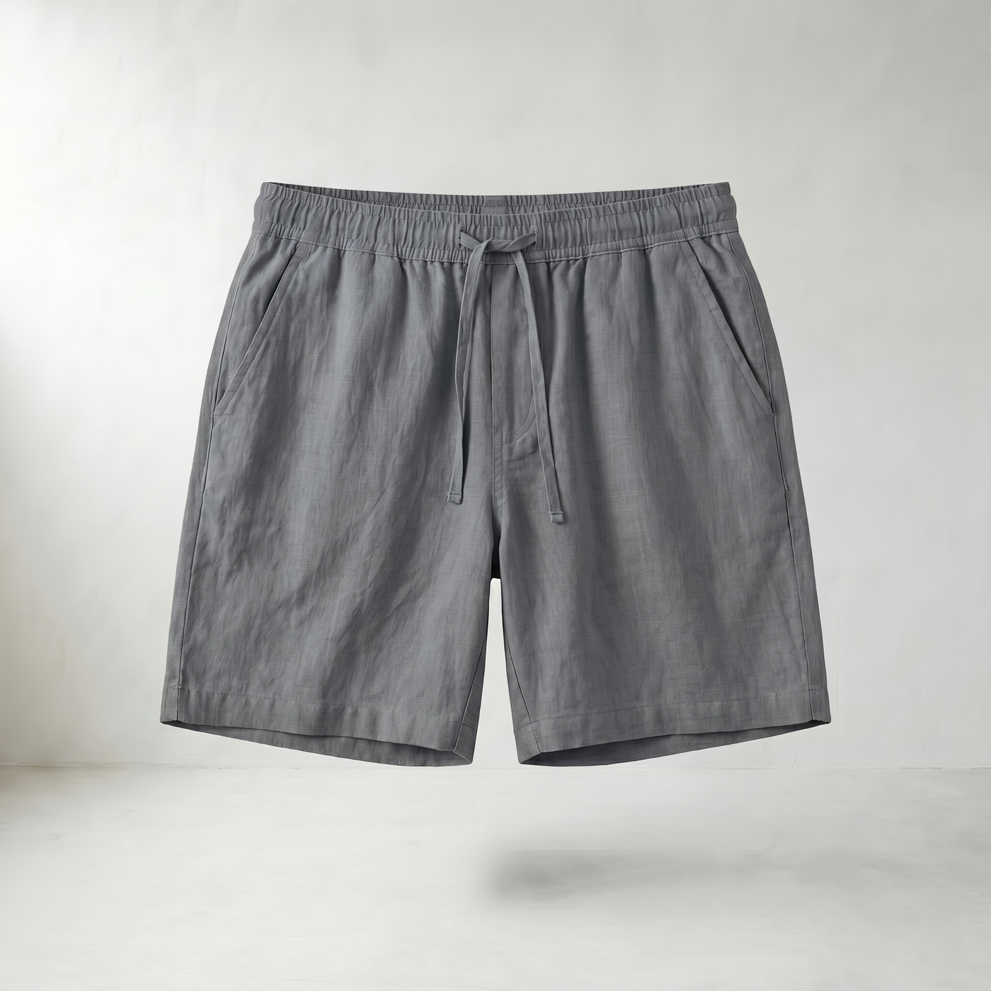 Sundrel Embry Linen Drawstring Shorts - Dark Gray