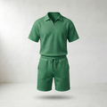 Sundrel Gerald Half-Zip Polo Shorts Set - Green