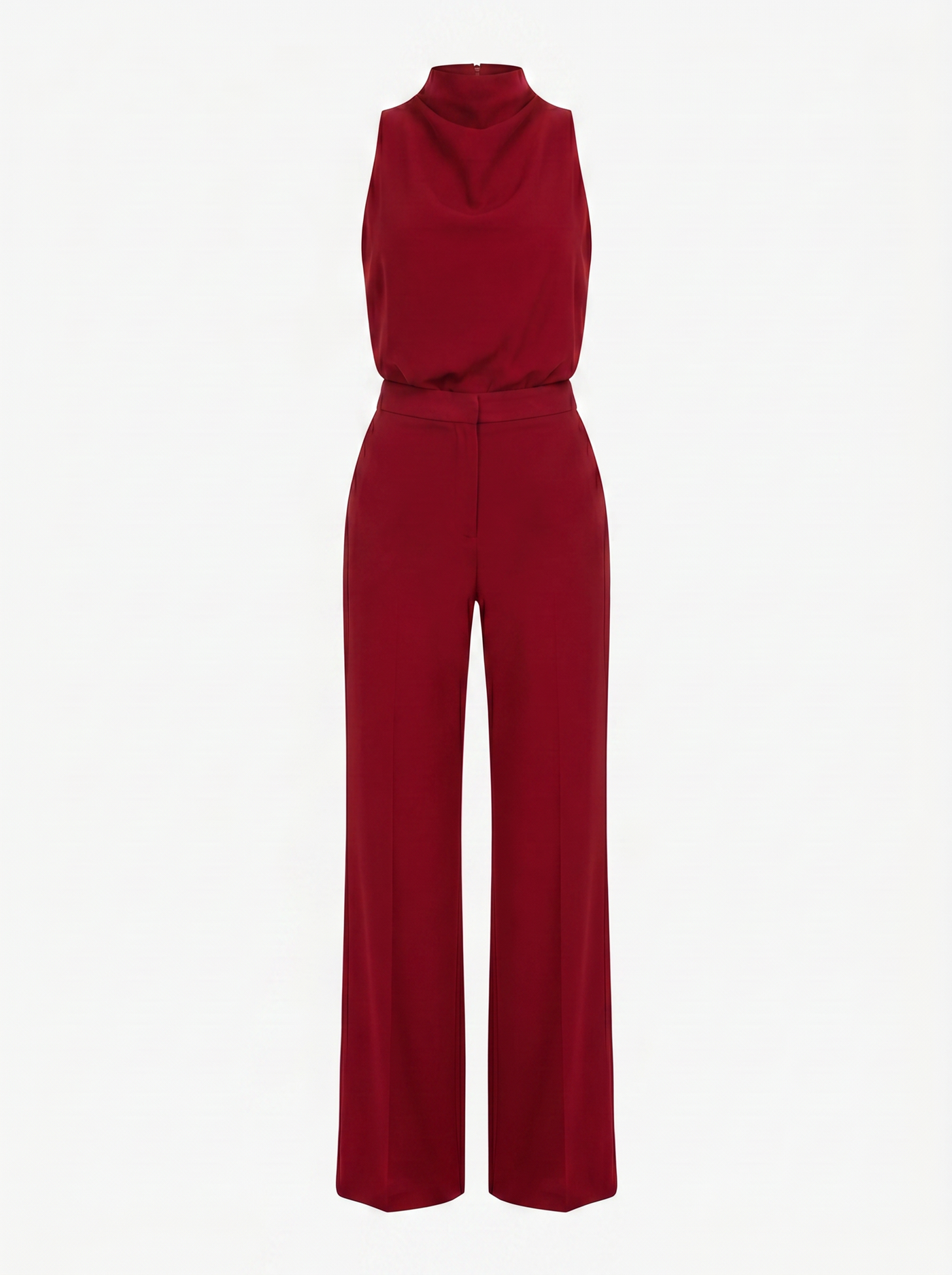 Saphirelle High Neck Wide-Leg Jumpsuit - Red mannequin