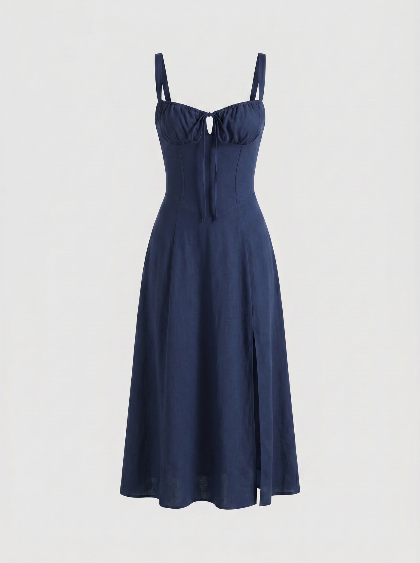 Valentina Floral Corsage Slit Midi Dress - Navy mannequin