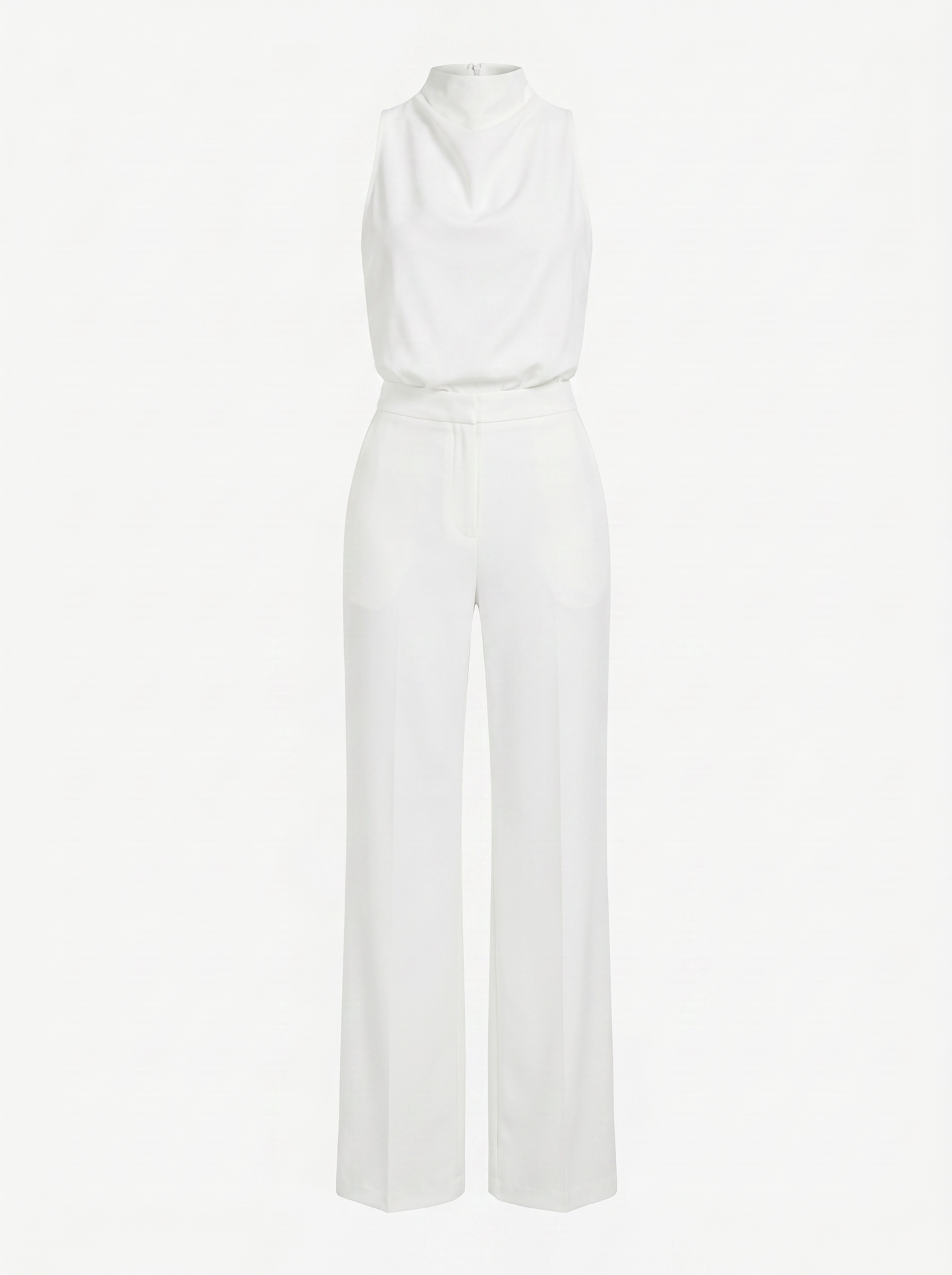 Saphirelle High Neck Wide-Leg Jumpsuit - White mannequin