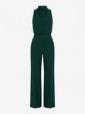 Saphirelle High Neck Wide-Leg Jumpsuit - Dark Green mannequin
