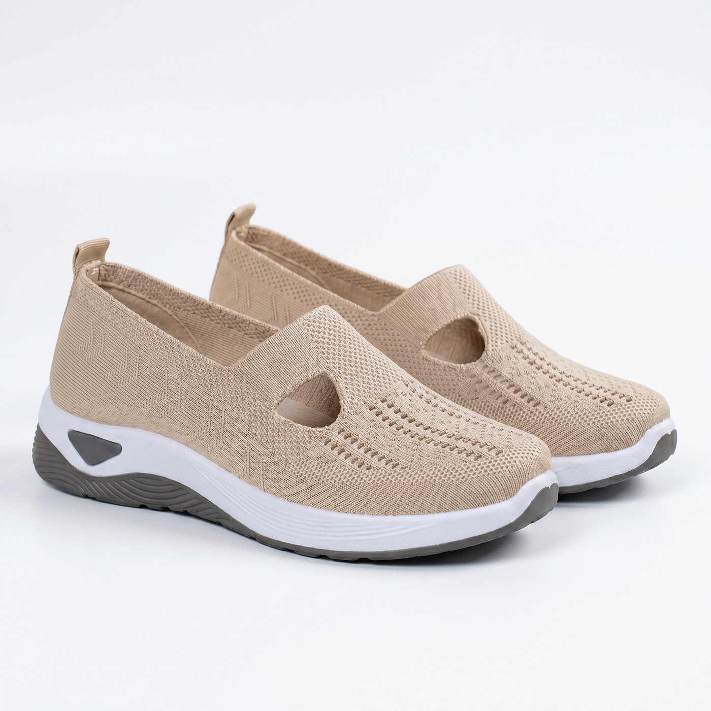 Non-Slip Shoes for Elderly Women Designed for Stability Soft - Beige mannequin product-only image