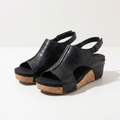 Adela | Comfortable Flat Sandals - Black mannequin product-only image