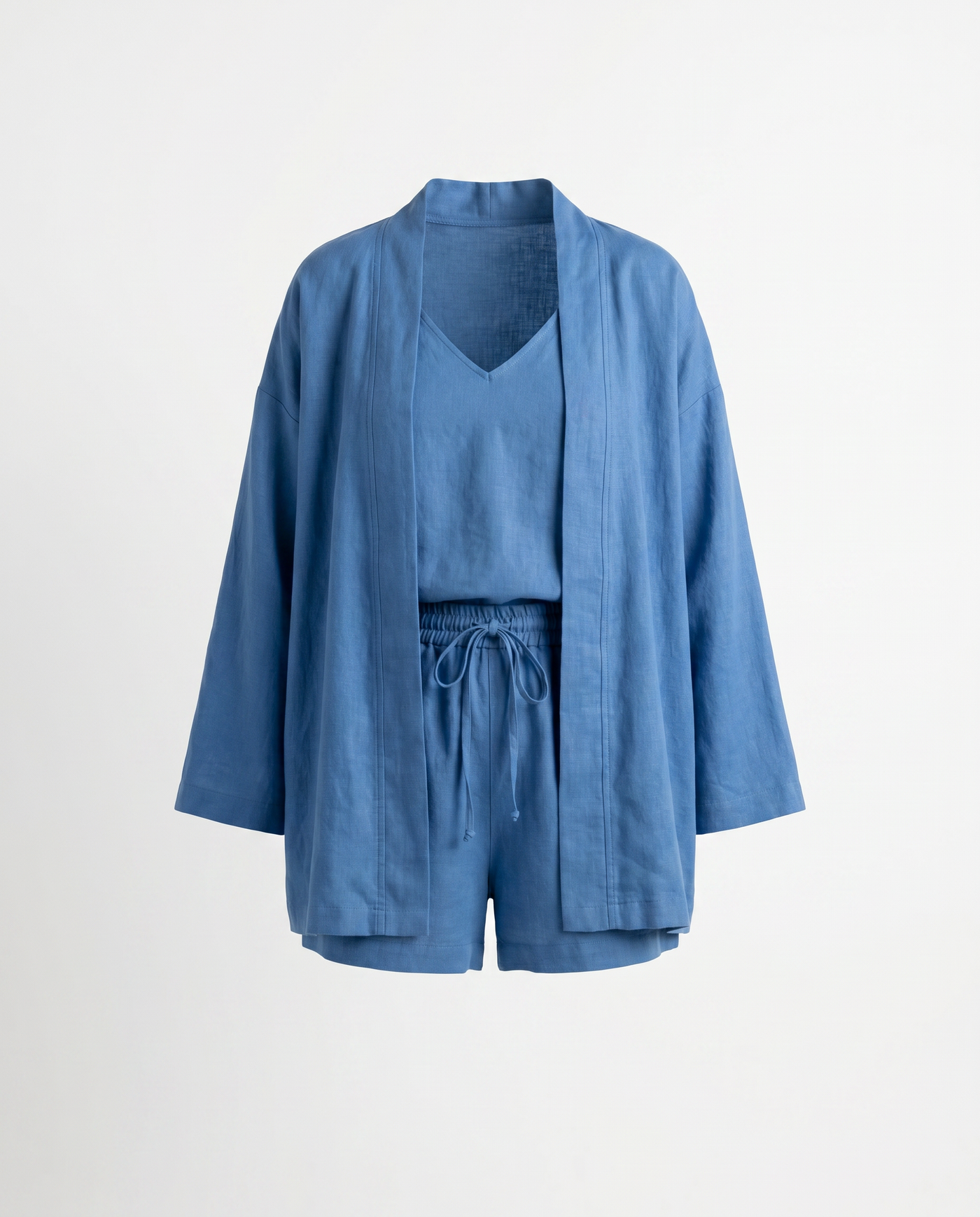 Claudia Linen 3 Piece Co-ord Set - Blue mannequin product-only image