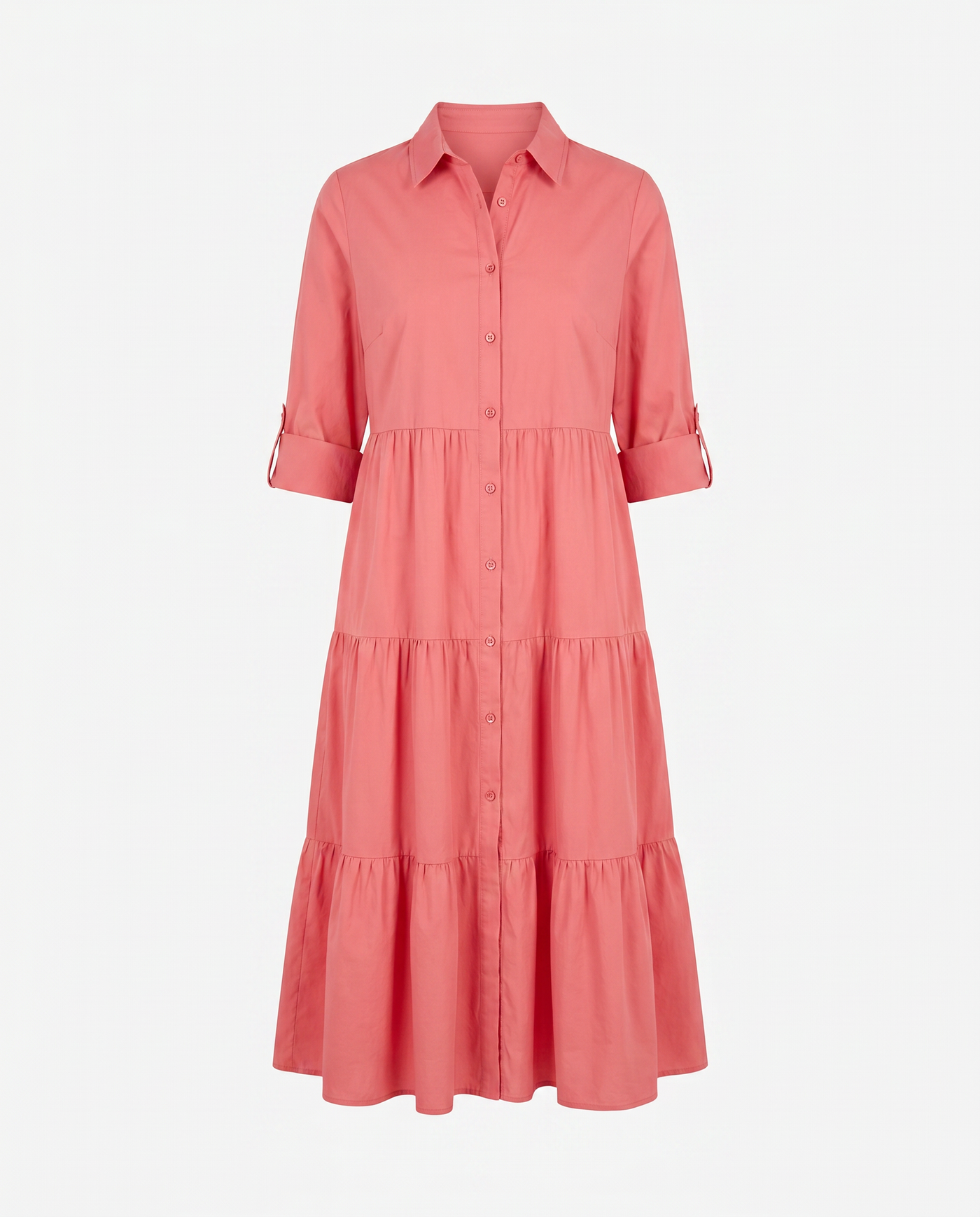 A-Line Flattering Summer Dress - Light Red mannequin product-only image