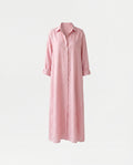 Agnes Linen Long Shirt Dress - Pink mannequin product-only image